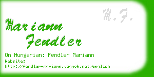 mariann fendler business card